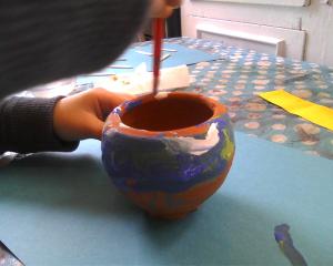 painting a pot